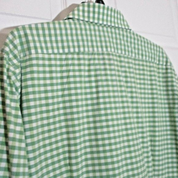 Rufus Button Front Shirt sz M Green Gingham Contrast Cuffs 100% Cotton USA - Picture 9 of 14